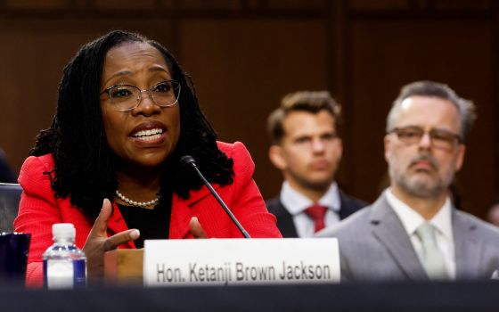 Supreme Court nominee Ketanji Brown Jackson, a federal appeals court judge, testifies on Capitol Hill in Washington March 22, 2022, during her U.S. Senate Judiciary Committee confirmation hearing for the U.S. Supreme Court. (CNS photo/Jonathan Ernst, Reut