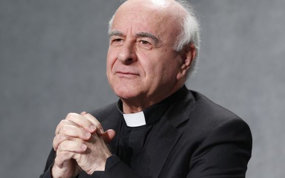 Archbishop Vincenzo Paglia, president of the Pontifical Academy for Life, is pictured in a file photo during a Vatican news conference Jan. 15, 2019. (CNS photo/Paul Haring)