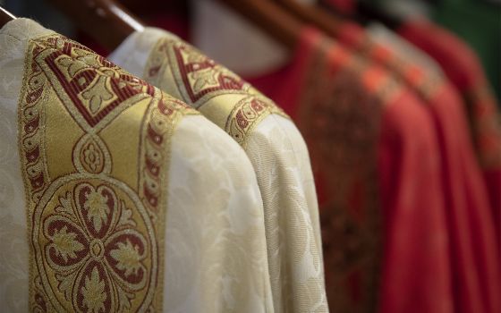 Priests vestments are pictured in a 2018 photo. (CNS photo/Tyler Orsburn)