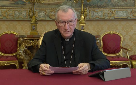 Cardinal Pietro Parolin, Vatican secretary of state, speaks from the Vatican in this still image taken from a video released May 13, 2022. (CNS photo/courtesy Tweeting with God)