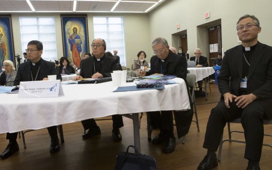 Korean prelates are seen during the "Catholic Korea Peace Forum 2022: Breaking the Impasse to Advance Peace on the Korean Peninsula" at The Catholic University of America in Washington Oct. 5, 2022