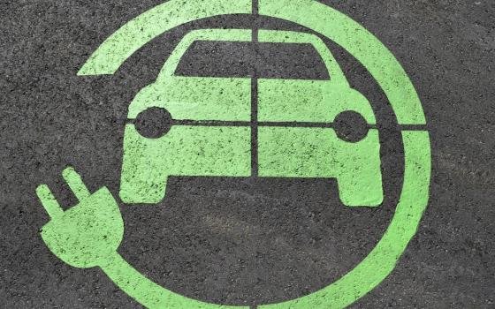 Electric car charging logo