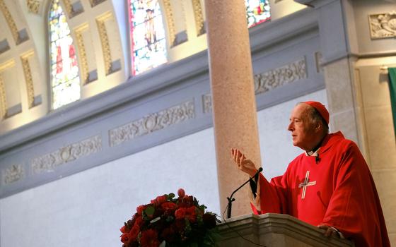 Cardinal Robert McElroy of San Diego celebrates Mass on the campus of the University of San Diego during Mass at The Immaculata Catholic Church Sept. 8, 2022. The liturgy was dedicated to students, faculty and staff of the university, and was his first public Mass in San Diego since being appointed a cardinal. (CNS/David Maung)