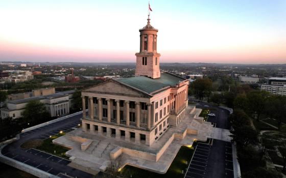 An aerial view of the Tennessee Capitol is pictured in Nashville, April 11. (OSV News/Reuters/Cheney Orr)