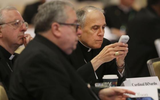 Cardinal Daniel DiNardo of Galveston-Houston prepares to vote June 16 during the U.S. Conference of Catholic Bishops' spring plenary assembly in Orlando, Fla. (OSV News/Bob Roller)