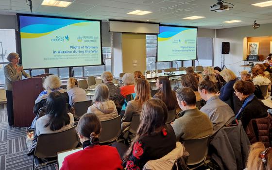 A March 8 meeting during the United Nations Commission on the Status of Women focused on Ukrainian women and how they are faring a year after Russia's full-scale invasion of Ukraine. (GSR photo/Chris Herlinger)