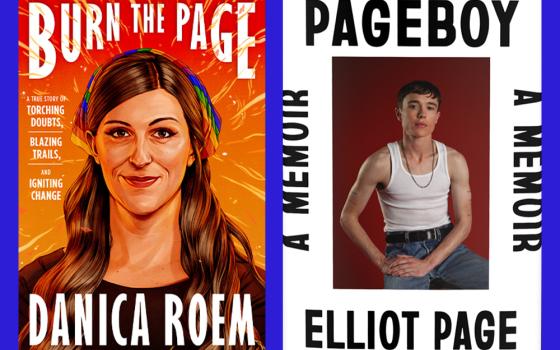 Covers of memoirs by Danica Roem, a transgender woman, and Elliot Page, a transgender man