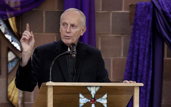 Retired Bishop Howard J. Hubbard of Albany, N.Y., is seen in this 2013 file photo. The Diocese of Albany announced Aug. 18, 2023, that Bishop Hubbard was hospitalized after suffering "a major stroke," and that he had been anointed.