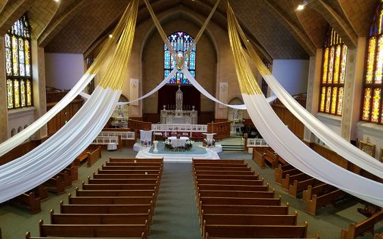 St. Ignatius of Loyola Parish's sanctuary decorated for Easter (Courtesy of Kathy Murzyn)