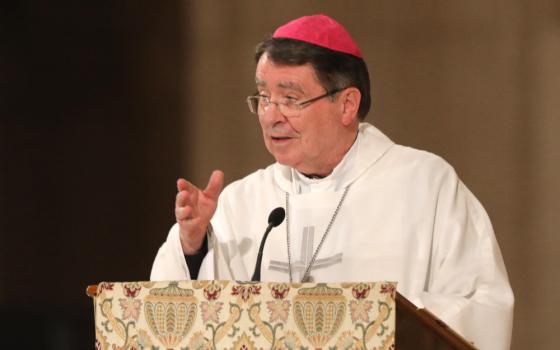 Archbishop Christophe Pierre, apostolic nuncio to the United States, delivers a message from Pope Francis at the Basilica of the National Shrine of the Immaculate Conception in Washington Jan. 19, 2023, during the opening Mass of the National Prayer Vigil for Life. Cardinal-designate Pierre spoke with OSV News July 12 in advance of the Sept. 30, consistory where Pope Francis will make him a cardinal. (OSV News photo/Bob Roller)