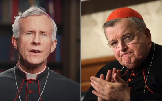 Bishop Joseph Strickland, left, and Cardinal Raymond Burke. 