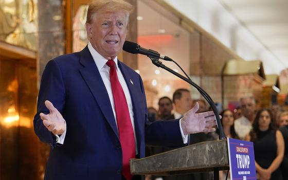 Former President Donald Trump speaks during a news conference at Trump Tower May 31, 2024, in New York. A day after a New York jury found Donald Trump guilty of 34 felony charges, the presumptive Republican presidential nominee addressed the conviction and likely attempt to cast his campaign in a new light. (AP/Julia Nikhinson)