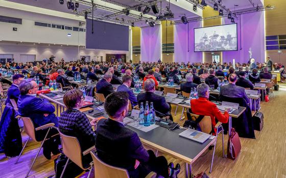 People attend the German Catholic Church's fifth synodal assembly in Frankfurt March 9, 2023. (OSV News/Reuters/Heiko Becker)