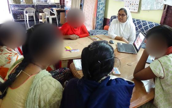 Sr. Joseph Mary Vadlamudi conducts an awareness session on human trafficking and sexual exploitation for adolescent girls at a shelter home in Guntur, Andhra Pradesh. (Courtesy of Joseph Mary Vadlamudi)