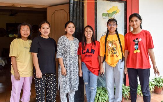 A group of Catholic girls from the riot-hit Manipur state in northeastern India are enrolled with the government's National Institute of Open Schooling for the continuation of their education under the Missionary Sisters of Mary Help of Christians. (Courtesy of Betsy Devasia)