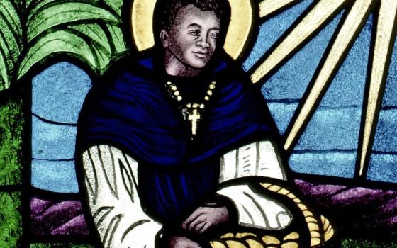 St. Martin de Porres is depicted in a stained glass window at Holy Rosary Church in Minneapolis.