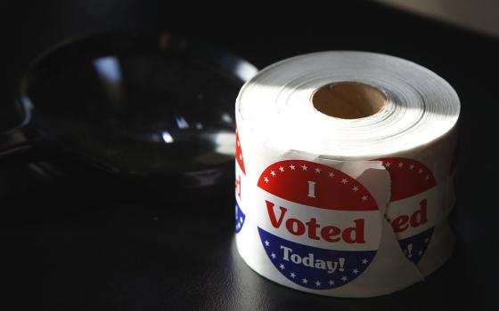 A file photo shows a roll of "I Voted Today" stickers at a polling station in Washington. (OSV News photo/Gary Cameron, Reuters)