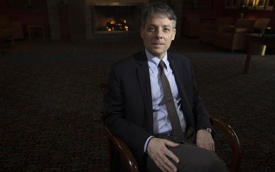 Massimo Faggioli, professor of historical theology at Villanova University near Philadelphia, is seen on the Catholic university's campus March 11, 2021. (CNS/Chaz Muth)