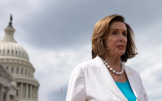 Then-U.S. Speaker of the House Nancy Pelosi, D-Calif., is seen on Capitol Hill in Washington on May 18, 2022. (CNS/Reuters/Tom Brenner)