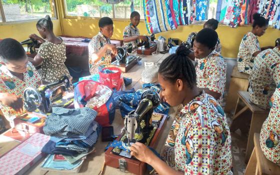  Young ladies undergo dress-making training at the Mater Ecclesiae Skills Training Centre at Kwaekese, in the Vicariate of Donkorkrom, in the Afram Plains of Ghana. (Damian Avevor)