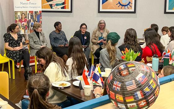 A panel highlights the work of Catholic sisters during the U.N. Commission on the Status of Women in New York in March 2025. (Courtesy of Beth Blissman)