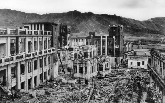 The city of Nagasaki, Japan, shows scant signs of recovery four years after an atomic bomb was detonated over the city Aug. 9, 1945. (OSV News/Milwaukee Journal Sentinel files, USA TODAY NETWORK via Reuters) 
