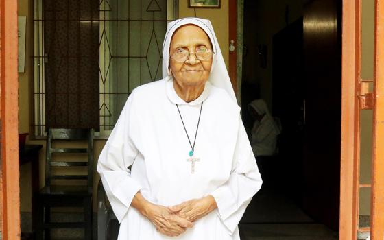 Sr. Albina Gomes, 94, a member of the Sisters of Maria Bambina, has worked as an evangelizer and teacher in northern Bangladesh's rural areas for most of her life. (Stephan Uttom Rozario)