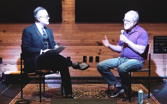 MarkAlain Dery interviews Howie Hawkins, right, Green Party candidate for president of the United States, Oct. 28, 2019, on WHIV-FM in New Orleans, Louisiana. (Flickr/Bart Everson, CC by SA 2.0)