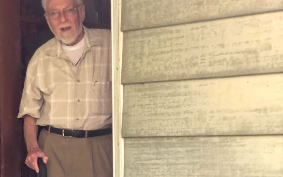 Tom Cornell, who was introduced to the Catholic Worker movement in 1953, is shown at the Peter Maurin Farm in Marlboro, New York, in June 2019. Cornell died Aug. 1 at age 88. (Courtesy of Robert Ellsberg)