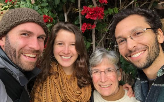 Alan Webb, Sarah Bradley, Dominican Sr. Gloria Jones and Adam Horovitz after a Nuns and Nones regional meeting. (Sr. Gloria Jones)