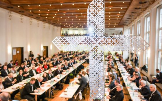 The second session of Germany's Synodal Assembly, delayed because of COVID-19, is scheduled for Sept. 30-Oct. 2. Participants are seen in this file photo at the Dominican monastery in Frankfurt, Germany, Jan. 31, 2020. (CNS/KNA/Harald Oppitz)