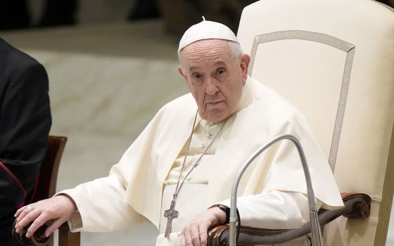 Pope Francis attends his weekly general audience, held in the Paul VI hall, at the Vatican Sept. 1. (AP /Andrew Medichini)