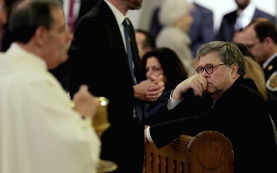 U.S. Attorney General William Barr attends the annual Blue Mass for law enforcers and firefighters at St. Patrick's Catholic Church in Washington, D.C., May 7, 2019. (Flickr/U.S. Customs and Border Protection/Glenn Fawcett)