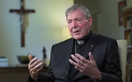 Cardinal George Pell is pictured during an interview that aired April 14 on Sky News Australia. (CNS screenshot)