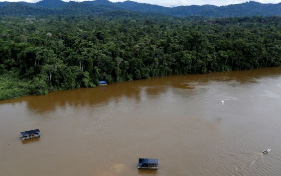 Gold dredges on the Amazon River