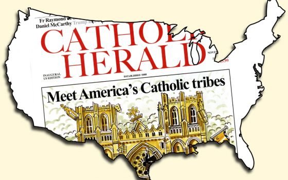 (NCR graphic/Toni-Ann Ortiz; CNS photo/Courtesy of Catholic Herald)