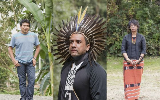 From left: Levi Sucre Romero, Dinamam Tuxá and Mina Setra (Photos by Joel Redman)