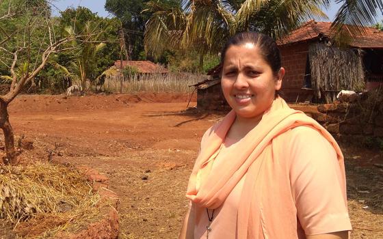 Sr. Crina Cardozo of the Sisters of Holy Family of Nazareth on her way to visit the Dhanger tribe in Fullamol village in Goa, western India (Lissy Maruthanakuzhy)