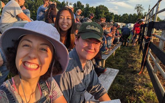 Last summer, I visited the Nelson County Fair's rodeo, a much-anticipated event in the community, with two other AmeriCorps volunteers, Jane Rudnick (above, center) and River Fuchs (right). (Courtesy of Julia Gerwe)