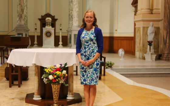 Sister of Charity of Cincinnati Tracy Kemme on July 25, the day she professed perpetual vows, in the Chapel of the Immaculate Conception at the Mount St. Joseph Motherhouse (Courtesy of the Sisters of Charity of Cincinnati)