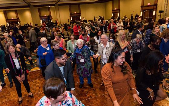 Women religious and other guests at Network's 50th anniversary gala take to the dance floor after the conclusion of the gala program April 22 in Washington, D.C. (Courtesy of Network/Shedrick Pelt)