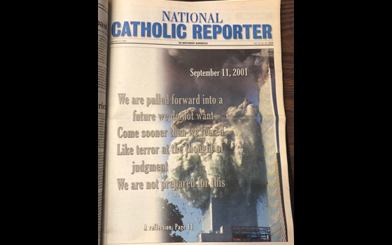 The cover to the Sept. 21, 2001, issue of the National Catholic Reporter (NCR photo/Jo Schierhoff)