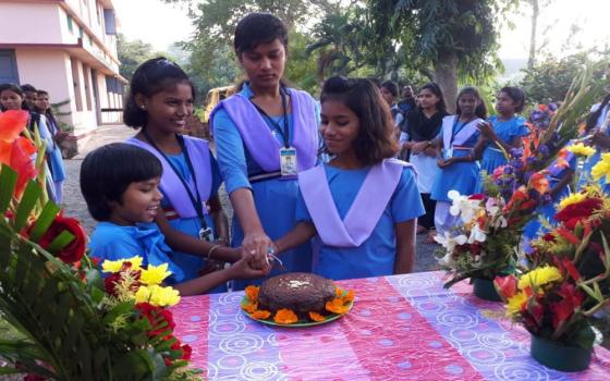 Girls who live at Asha Bhavan hostel in the Berhampur Diocese in Southern Odisha, India, join an event for Children's Day, which is celebrated annually in India on Nov. 14. (Courtesy of Shanti Pulickal)