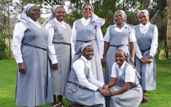 Sr. Leah Kavugho Paluku, second from left, is pictured with her community on an outing. (Courtesy of Leah Kavugho Paluku)