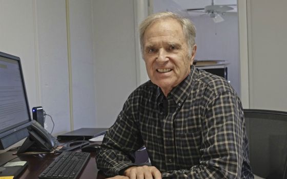 Tom Fox at his desk in 2018 (NCR photo/Toni-Ann Ortiz)