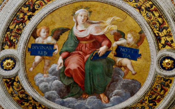 An allegorical figure of theology by Raphael in 1511, seen at the Vatican Museums (Wikimedia Commons/Darafsh)