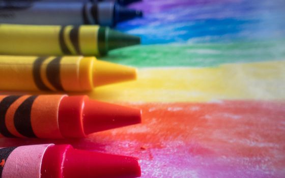 Rainbow flag in crayon (Unsplash/Bill Nino)