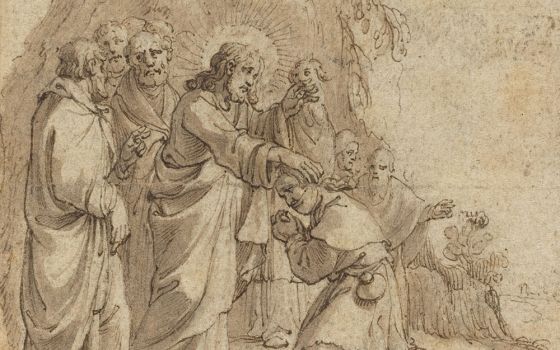 "Christ Healing the Leper," attributed to Flemish artist Pieter de Jode I (1570-1634) (National Gallery of Art)