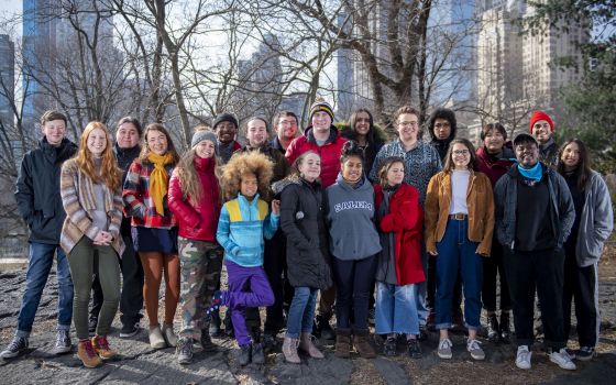 Plaintiffs suing the federal government for inaction on climate change gather in New York City’s Central Park. 