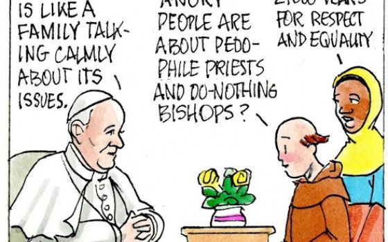 Francis, the comic strip: Francis, Gabby and Brother Leo discuss what a synod means for the church.